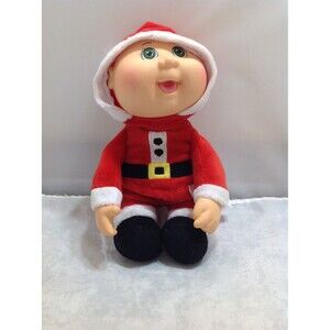 1992 Vintage Cabbage Patch Style Santa Elf Stuffed plush Toy Christmas Doll -10"